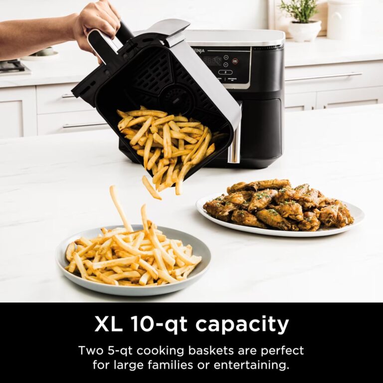 Ninja R-AD300CO Foodi 6-in-1 10-qt. XL 2-Basket Air Fryer with DualZone Technology, Black - Image 4