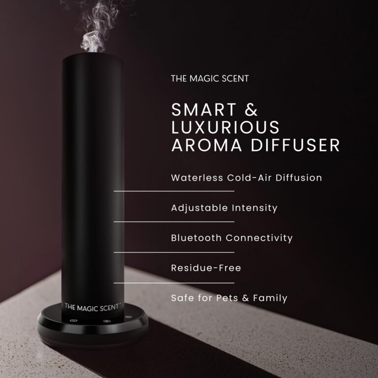 The Magic Scent Bluetooth Diffuser Home & Office - Smart Ultra-Quiet Home & Hotel Diffuser Machine - Waterless Cold-Air Programmable Professional Diffusers for Essential Oils - Aroma Oil Included - Image 9