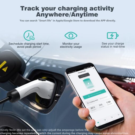 AIMILER Level 2 Electric Vehicle (EV) Charger(32Amp, 220V-240V, NEMA 14-50 Plug), 25ft Cable ETL Listed Portable Indoor/Outdoor EVSE SAE J1772 EV Car Charging Station w/Delay Timer, WiFi Enabled - Image 7