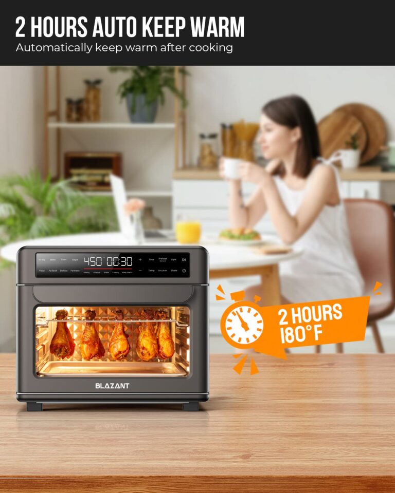 Large Capacity Toaster Oven Countertop, Dishwasher Safe Detachable Panel, 26QT Air Fryer Toaster Oven Combo, with Drumstick Grill, Air Fry, Crisp, Bake, Toast, Bagel, Pizza, Broil, Defrost, BLAZANT - Image 3