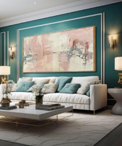 YJYart Pink Abstract Wall Art Room Decor for Teen Girls Modern Living Room Canvas Wall Art Bedroom Pictures Office Decoration for Wall 29x58in