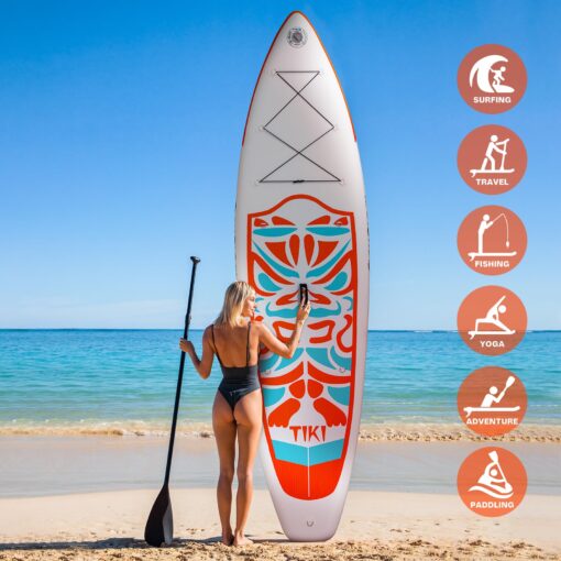 FunWater Inflatable 10'6×33"×6" Ultra-Light (17.6lbs) SUP for All Skill Levels Everything Included with Stand Up Paddle Board, Adj Floating Paddles, Pump, ISUP Travel Backpack, Leash,Waterproof Bag - Image 2