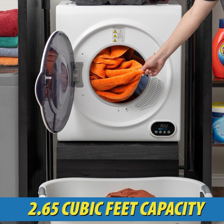 Deco Home 1400W Front Load Laundry Tumble Dryer Machine with Stainless Steel Tub, 4 Drying Programs, Automatic Humidity Sensor, LCD Touch Panel, Exhaust Pipe - Image 4