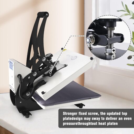 ColorSub Heat Press 15x15 inch Industrial Quality Heat Press Machine with Slide Out Drawer, Heat Press Machine for T Shirts, White - Image 7