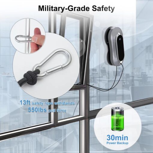 eTRY Smart Robot Window Cleaner, Auto Water Spray & AI Path Planning,Edge Detection & Remote Control, Window Cleaning Robot for Highrise Windows Glass Doors - Image 6