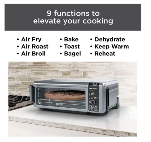 Ninja Foodi 9 in 1 Digital Multi-Functional Cooking, Air Fry Oven, Convection Oven, Toaster, Flip-Away Storage, Air Roast, Bake, Broil, Dehydrate, Reheat, 1800 Watts, Stainless Steel (102A) - Image 6