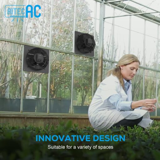 AITECAC 10 Inch Shutter Exhaust Fan, High-Speed Vent Fan with Temperature Humidity Controller, Suitable for Attics, Greenhouses, Garages - Image 5