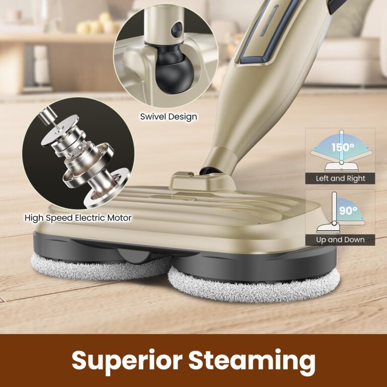 DEVOAC VM6 Scrubbing Steam Mop with Rotating Mop Pads, 10 in 1 Steam Mop, Lightweight Spin Mop & 3 Steam Modes & LED Headlights for Hard Floor Laminate Marble Floors - Image 3