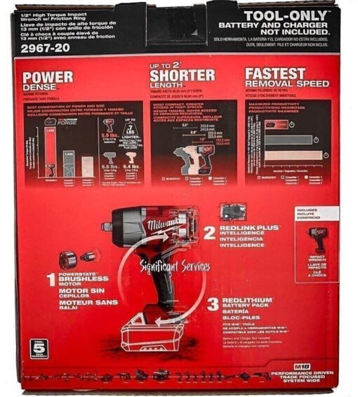 Milwaukee 2967-20 M18 FUEL™ 1/2" High Torque Impact Wrench w/ Friction Ring (Tool Only) - Image 5