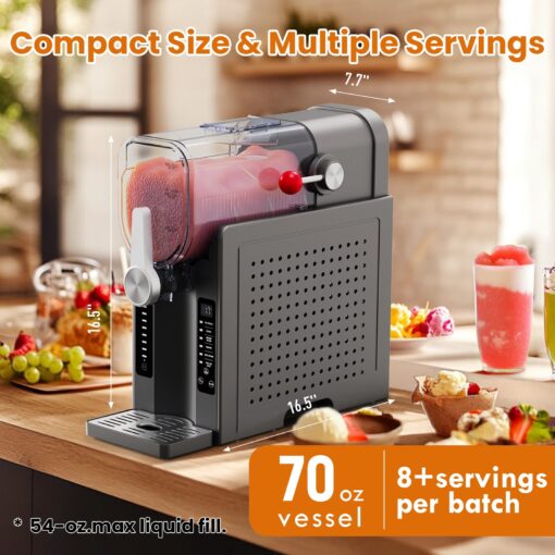 Slushie Machine - Professional Frozen Drink Maker No Ice Needed- 70 oz Slushy Machine for Home with LED Display - One-Touch Reservation & 6 Pre-set Programs for Frozen Margaritas, Frappés & Ice Cream - Image 3