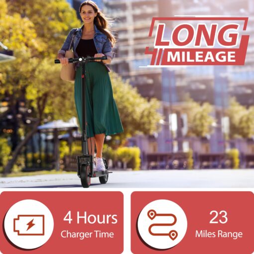 Electric Scooter, 8.5" /10“Tire, 16/19/22Mph Top Speed, 12/22/28 Miles Long Range, Folding Escooter for Adults and Teens with Dual Braking,Dual Suspension, App - Image 5