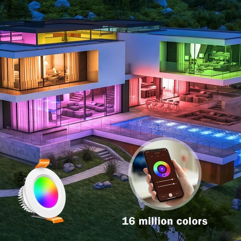 inShareplus 10 Pack 2 Inch Smart Recessed Lighting, WiFi LED Downlight 5W 120V, Dimmable RGBCW 2700-6500K Color Changing, Compatible with Alexa/Google, Ceiling Lights with LED Driver - Image 3