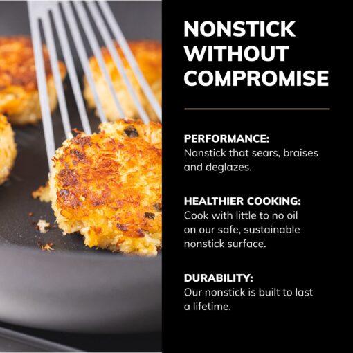 Scanpan Professional Fry Pan Set - Includes 9.5” & 11” Fry Pans - Easy-to-Use Nonstick Cookware - Dishwasher, Metal Utensil & Oven Safe - Made in Denmark - Image 5