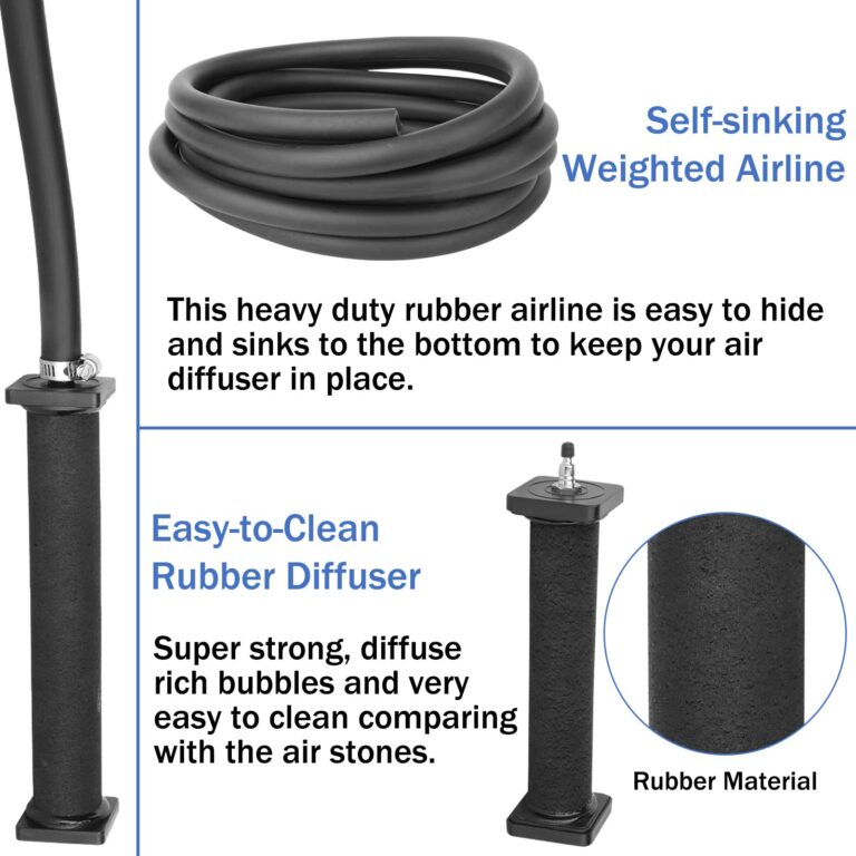 AquaMiracle All-in-One Koi Pond Aerator for Outdoor Ponds 10000-15000 Gallons, Pond Air Pump Pond Aeration System with Self-Sinking Airline Flow Control Rubber Air Diffuser - Image 5