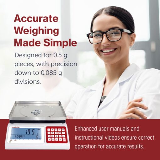 Fristaden Lab Counting Scale | 30 kg x 0.5 g | Industrial Counting Scale for Small Parts | USA Company | Units: g, lbs, oz, kg - Image 2
