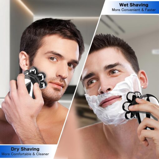 Head Shavers for Bald Men, Electric Razor, IPX8 Waterproof Dry/Wet Bald Head Shaver with 10000 RPM High-Speed Motor, Rechargeable Head Razor with LED Display, USB-C Cable, Perfect for Home & Travel - Image 7