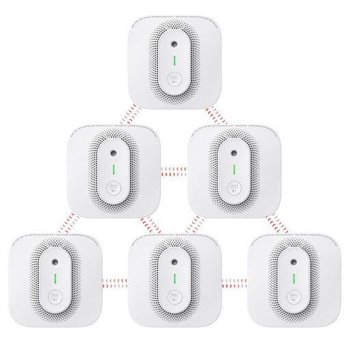 X-Sense Battery Powered Combination Smoke and Carbon Monoxide Detector with Voice Location, Wireless Interconnected Smoke Detector Carbon Monoxide Detector Combo, Model XP02-WR, 6-Pack