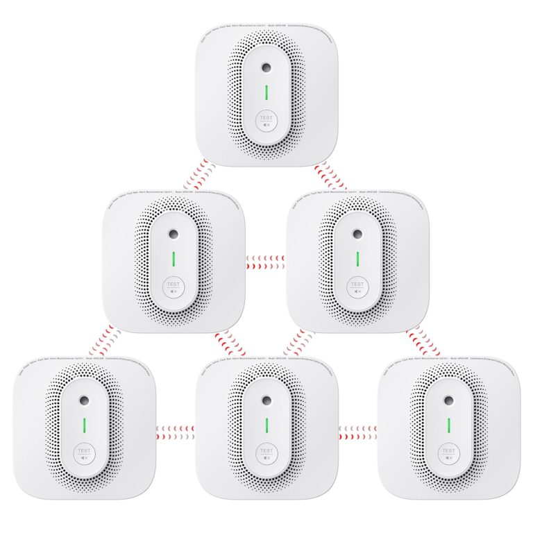 X-Sense Battery Powered Combination Smoke and Carbon Monoxide Detector with Voice Location, Wireless Interconnected Smoke Detector Carbon Monoxide Detector Combo, Model XP02-WR, 6-Pack