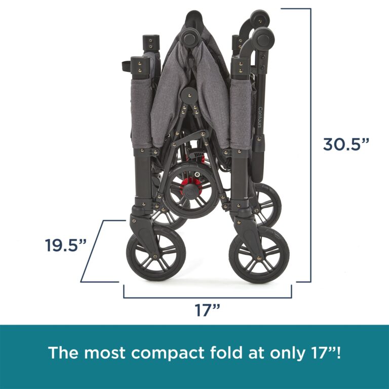 Contours Curve 360 Lightweight Double Baby Stroller Wagon for 2 Kids, Fits Infant Car Seats, Ultra Maneuverable, Easy in and Out for Toddlers with Deep Footwell, Storage Pockets and Adjustable Handle - Image 16