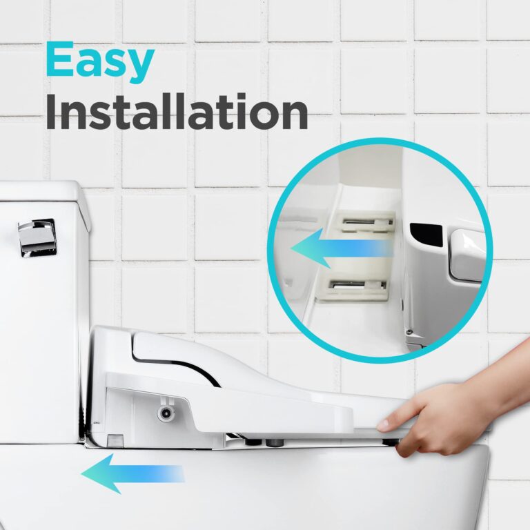 Blooming NB-1360R Bidet Toilet Seat *Round* Warm Water with Stainless Steel Nozzle, Warm Air Dryer, Heated Toilet Seat, Sittable Lid, Nightlight, Fits Round Toilets, White - Image 4
