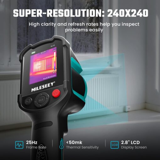 MILESEEY TR10 Thermal Imaging Camera,Super Resolution 240 x 240 Thermal Camera,25 Hz Refresh Rate, -4°F to 1022°F Handheld Infrared Imager,8-Hour Battery Life Infrared Camera - Image 6