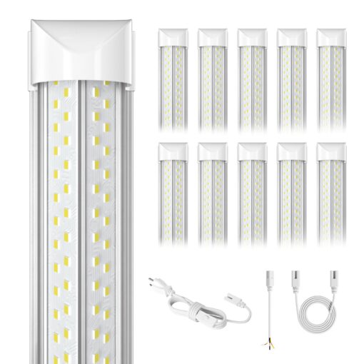 ELEKICO 8ft Led Shop Light, Super Bright 100w 5000k 15000lm 8' Led Shop Lights 8ft, Linkable 96" 8 Foot Shop Light 8 Ft for Garage Warehouse Factory Barn Garage 10pack