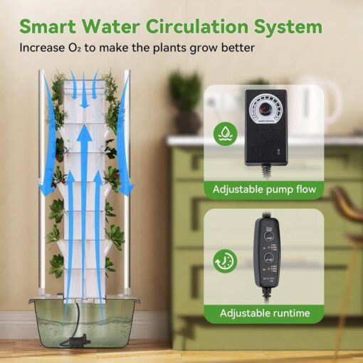 WEIMILOR Hydroponics Growing System, 28-Plants Indoor Vertical Tower Garden System Kit, Hydroponic Growing Tower with Tank & Visual Water Level, Hydroponic Germination Kit for Gardening Lover,7-Layer - Image 5