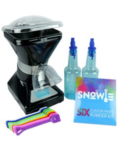 SNOWIE - Little Snowie Max Snow Cone Machine - Premium Shaved Ice Maker, with Powder Sticks Syrup Mix, 6-Stick Kit, Black