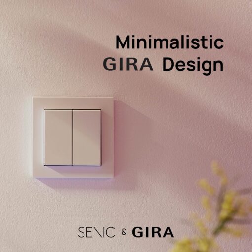 GIRA + Senic Friends of Hue Smart Switches | Compatible with Philips Hue (No Batteries, No Charging) | Wireless Homekit Light Switch and Dimmer | Made in Germany | 3 GIRA Light Switches White Matt - Image 4