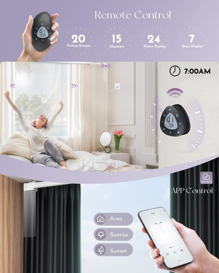 Graywind Smart Curtain Track Retractable Motorized Centre-opening Curtain Rail Compatible with Alexa Google Easy to Control by Voice, App, Remote (77" to 141" Width) - Image 5