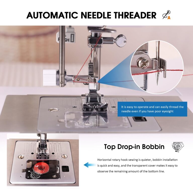 FEIYUE FYe360 Sewing Machine with Adjustable Needle Positions, LCD Display, Automatic Needle Threader, Full Size & Portable, 23 Built-in Stitches - Image 5