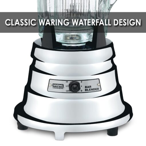 Waring Commercial BB900G 1/2 HP Chrome Bar Blender with 40-Ounce Glass Container Silver - Image 5