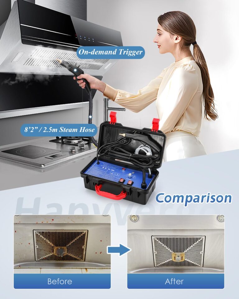 Hapyvergo High Pressure Steam Cleaner, 1700W Steamer for Cleaning Grout Tile, Heavy Duty Portable Steamer Cleaner for Car Auto, High Heat Cleaning Steamer for Home Shower All Surfaces 110V - Image 5