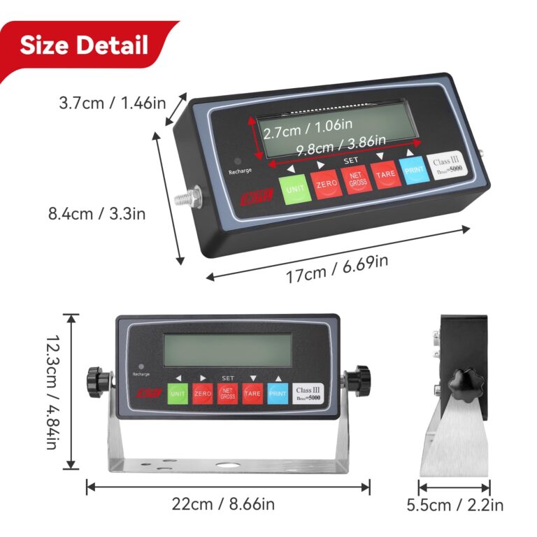 PEC NTEP Approved Digital Indicator with LED Display for Floor, Livestock, Truck Scales - Instructional Scale Indicator (PEC-IN202) - Image 7