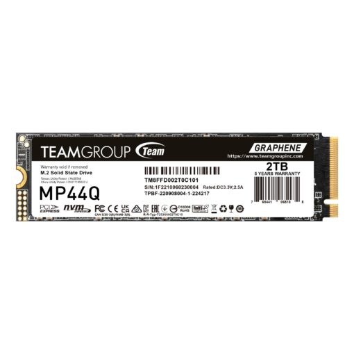 TEAMGROUP MP44Q 2TB SLC Cache Gen 4x4 M.2 2280 PCIe 4.0 w/NVMe Laptop & Desktop & NUC & NAS SSD Read/Write Speed up to 7400/6500MB/s TM8FFD002T0C101