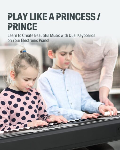 Donner 61 Key Keyboard Piano, Electric Piano Keyboard Kit with 249 Voices, 249 Rhythms - Includes Piano Stand, Stool, Microphone, Gift for Beginners, Black (DEK-610S) - Image 3
