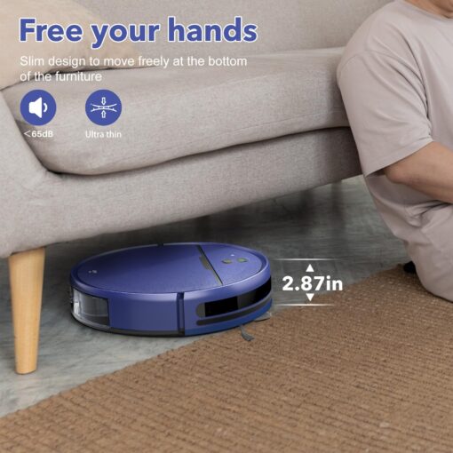 Robot Vacuum and Mop Combo, 2-in-1 Robot Vacuum Cleaner with Strong Suction, Compatible with APP/Home Integration, Schedule, Long battery life, Tangle-free, Ideal for Pet hair and Low Pile carpets - Image 5