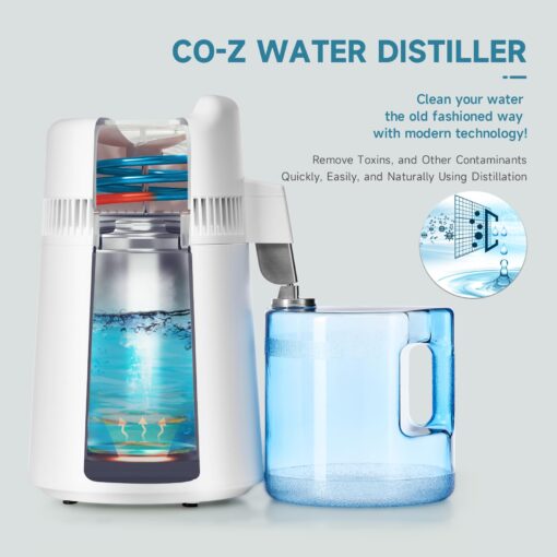 CO-Z 6L Water Distiller, Larger 1.6 Gal Countertop Home Distillers, Distilling Pure Water Machine for Home Table Desktop, Distilled Water Making Machine, Water Purifier to Make Clean Water for Home - Image 8
