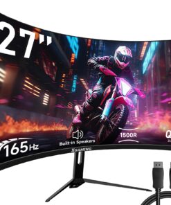 memzuoix 27-Inch Gaming Monitor, 144Hz, QHD 2560x1440p, 1ms(MPRT) Response, HDR10, 90% DCI-P3 Color Gamut, Adaptive G-Sync, FreeSync Premium, Dual HDMI, DisplayPort, VESA Mount, Black