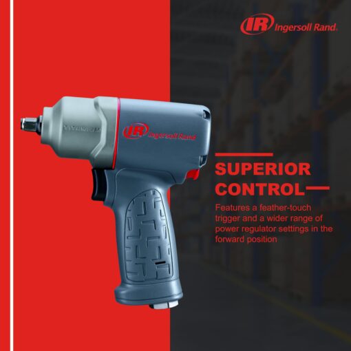 Ingersoll Rand 2115TiMAX 3/8" Air Impact Wrench, 300 ft-lbs Torque, Titanium Hammer Case, Friction Ring Retainer, Pistol - Image 6