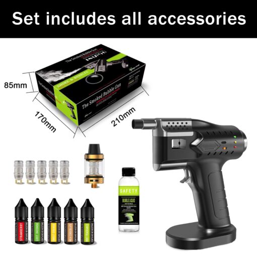 CSMDD Vapour Blaster Cocktail Bubble Smoke Gun, Smoke Gun Kit with 5-Flavor Aromas, USB Charging Bubble Gun for Professional Bar Mastery - Image 2