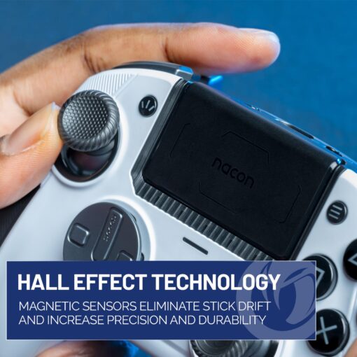 NACON Revolution 5 Pro Officially Licensed PlayStation Wireless Gaming Controller for PS5 / PS4 / PC - Hall Effect, Trigger Stops, Mappable Buttons, Bluetooth Audio - Black/White - Image 8