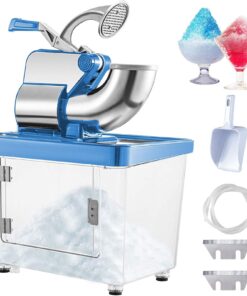 VEVOR 110V Commercial Ice Crusher 661LBS/H, ETL Approved 300W Electric Snow Cone Machine with Dual Blades, Stainless Steel Shaved Ice Machine with Safety On/Off Switch for Family, Restaurants, Bars