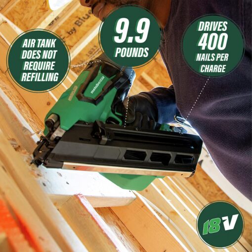 Metabo HPT 18V MultiVolt™ Cordless Framing Nailer Kit | Accepts 2-Inch up to 3-1/2-Inch Clipped & Offset Round Paper Strip Nails | 30 Degree Magazine | NR1890DCS - Image 6