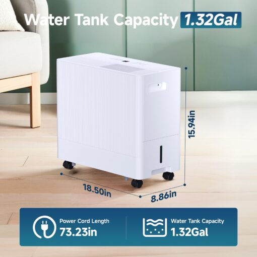 35 Pints Dehumidifier for Basement with Drain Hose,3000 Sq.Ft Dehumidifiers for Home,With 24-Hour Timer Function,Automatic Defrost,Multiple Dehumidification Modes,Suitable for Large Rooms - Image 3