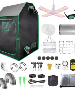 Grow Tent Kit,Complete 4x4ft High Reflective Mylar Indoor Grow Tent Hydroponics Indoor Plant Growing Tent Room Full Spectrum LED Grow Light Ventilaion Fan Growing System+Accesseries (48" x 48" x 83")