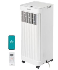 Midea 10,000 BTU ASHRAE (7,100 BTU SACC) Portable Air Conditioner, Smart Control, Cools up to 300 Sq. Ft., with Dehumidifier & Fan mode, Easy- to-use Remote Control & Window Installation Kit Included
