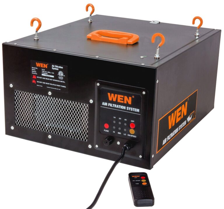 WEN 3410 3-Speed Remote-Controlled Air Filtration System (300/350/400 CFM), Basic w/ RF Remote (400 CFM) , Black - Image 8