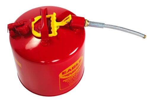 Eagle 5 Gallon Type II Red Safety Gas Can for Gasoline with Flame Arrester, Self-Closing Lid, and 12" x 5/8" Flexible Metal Hose, Made in the USA, Galvanized Steel Flammable Storage Can, U251SX5 - Image 6