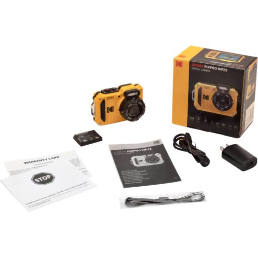 Kodak PIXPRO WPZ2 Rugged Waterproof Shockproof Digital Camera 16MP 4X Optical Zoom 1080P Full HD Video, 2.7 LCD (Yellow), 32GB SD Card, Black Compact Camera Case, Floating Strap, Bundle (7 Items) - Image 2